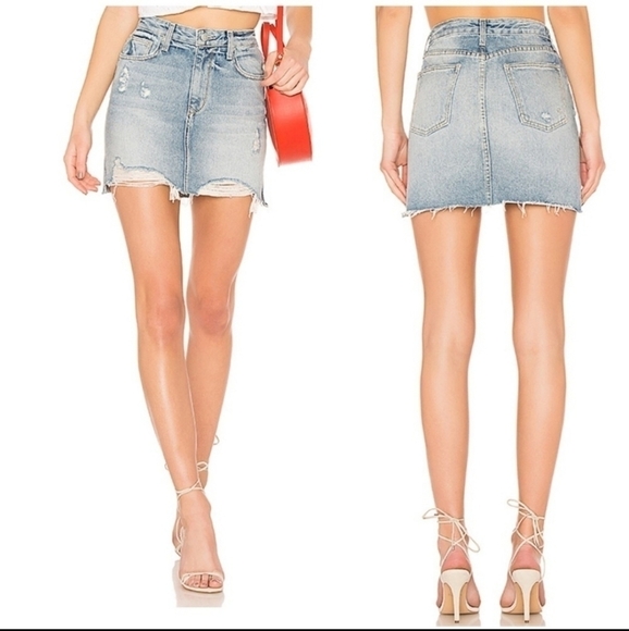 LOVERS + FRIENDS DENIM DISTRESSED ELIJAH MINI SKIRT IN CAMPO SIZE 26 - Picture 14 of 14